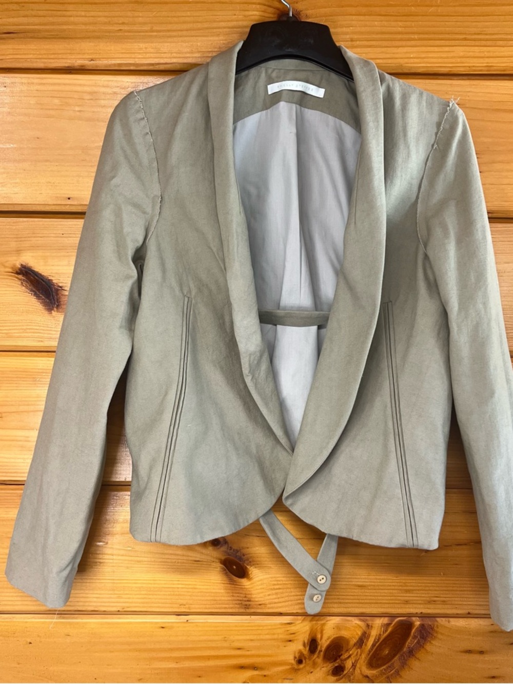 Rare SHELLY STEFFEE Cotton Minimalist Lined Shawl Collar Women's Blazer Jacket